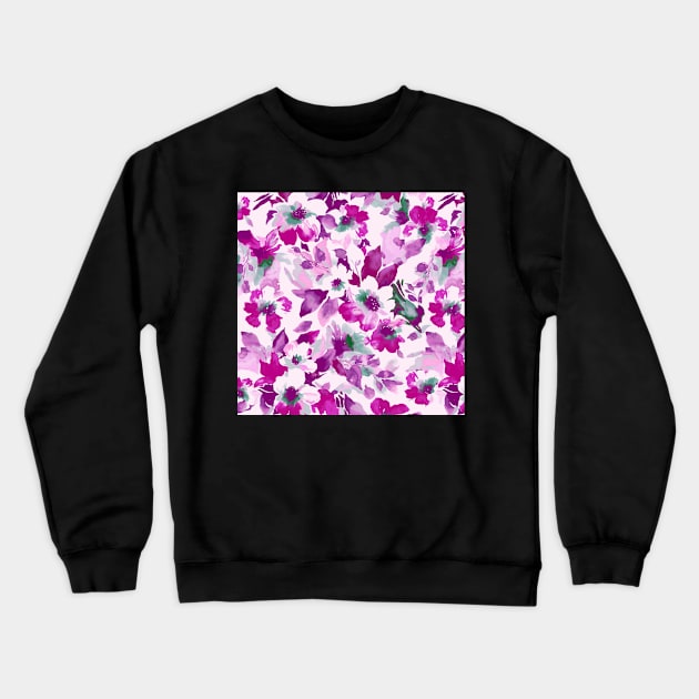 Floral Water Color Crewneck Sweatshirt by rlatnwls